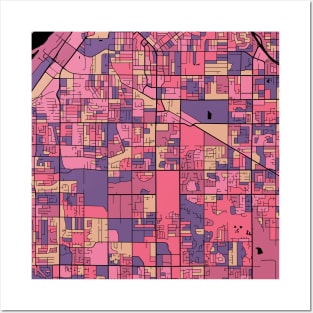 Surrey Map Pattern in Purple & Pink Posters and Art